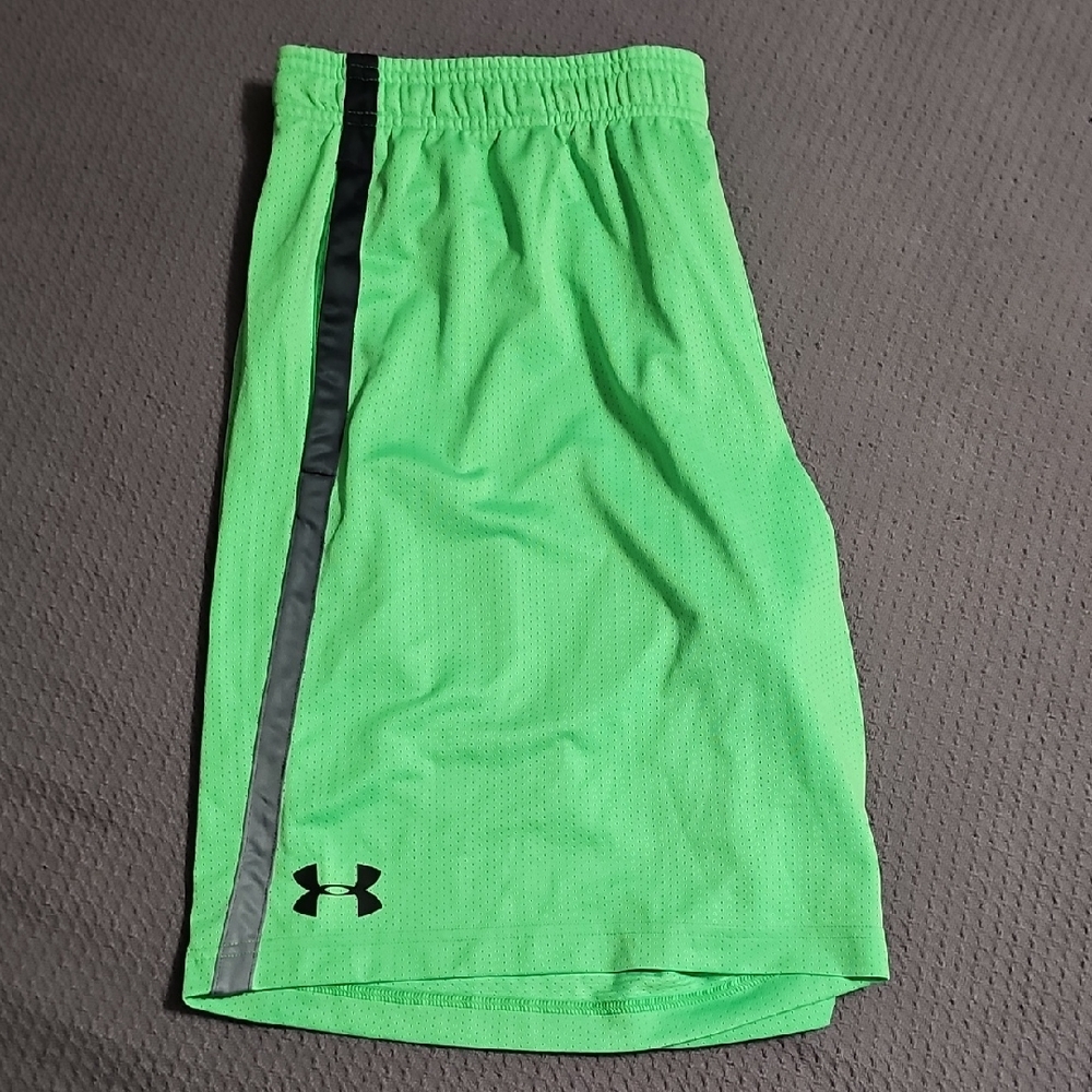 Under Armour Neon Green Shorts with Black Accent